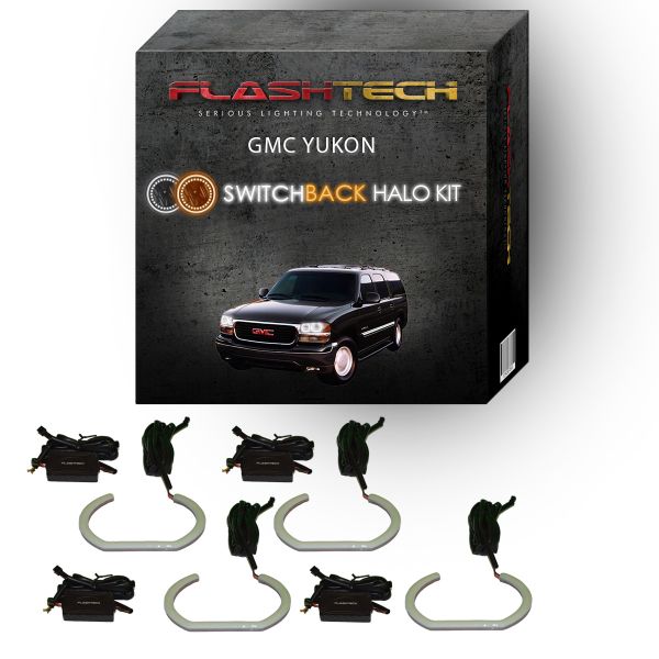 GMC Yukon White LED Halo Headlight Kit 2000-2006