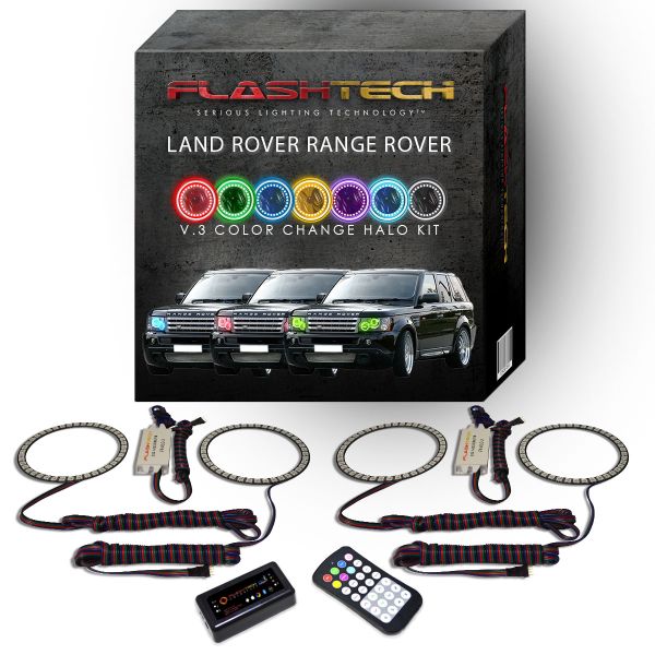 Land Rover Range Rover 2006-2010 V.3 Fusion Color Change LED Halo Headlight Kit with Bluetooth RF Remote