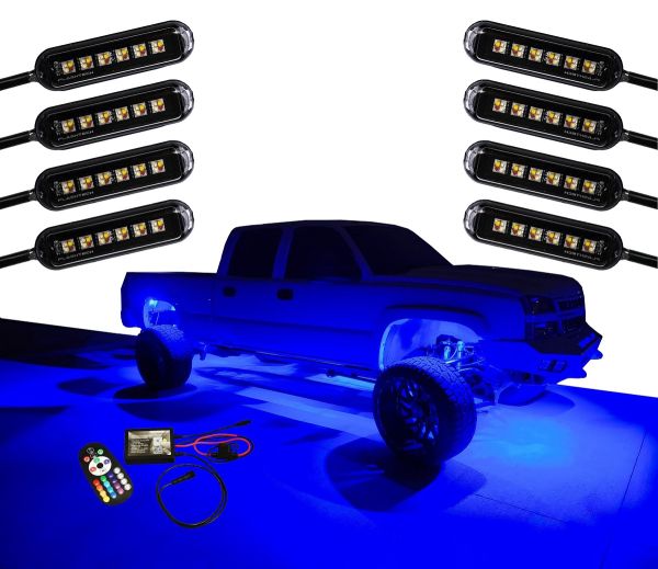 Magnetic Mini 6 RGBW 8 Piece Rock Light Kit - Bluetooth RF