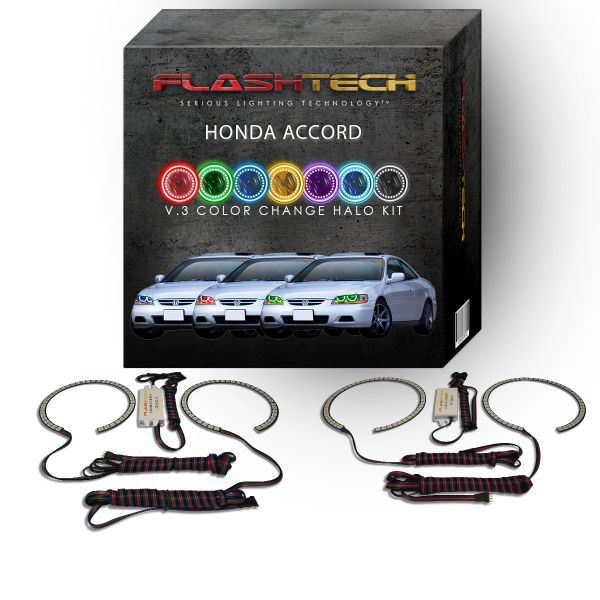 Honda Accord V.3 Fusion Color Change LED Halo Headlight Kit 1998-2002