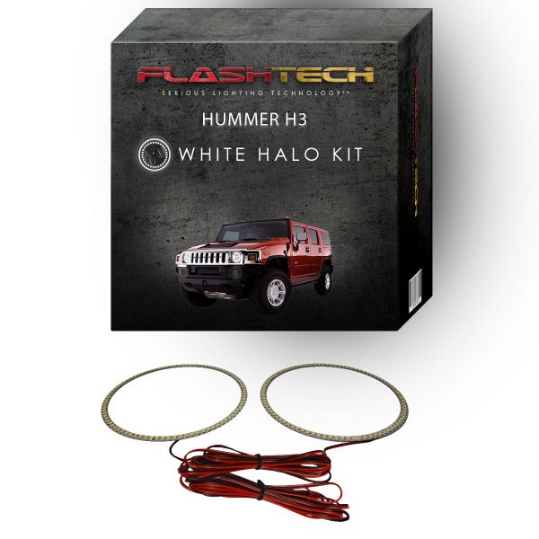 Hummer H3 White LED Halo Headlight Kit 2006-2010