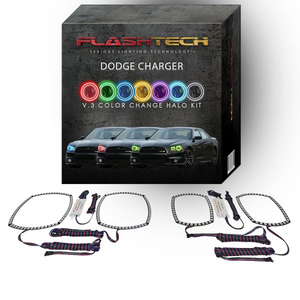 Dodge Charger V.3 Fusion Color Change LED Halo Headlight Kit 2011-2014