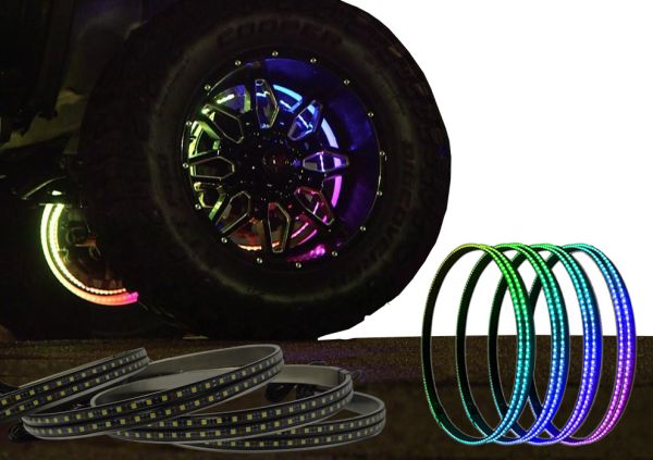 17" Double Row Color Chase RGB  LED Wheel Light Kit
