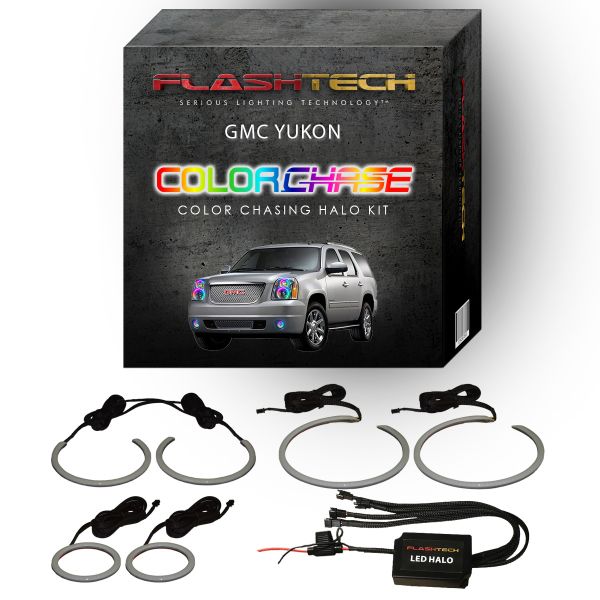 GMC Yukon ColorChase Headlight & LED Halo Fog Light Kit 2007-2013
