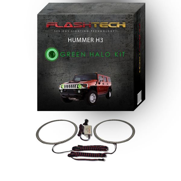 Hummer H3 2006-2010 Green LED Halo Headlight Kit