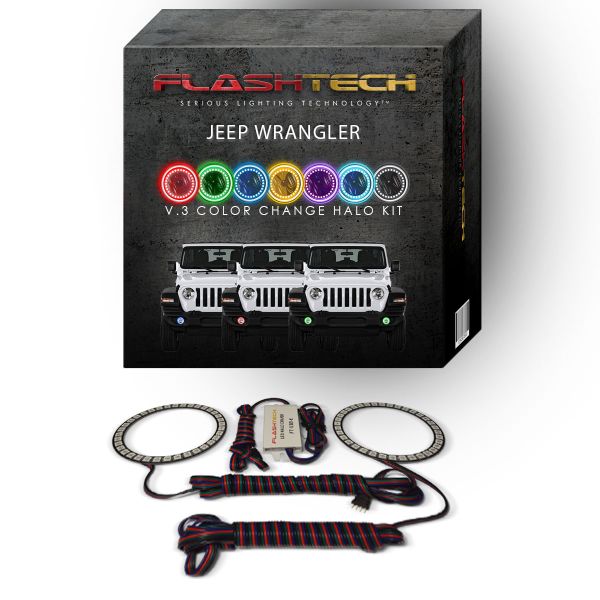 Jeep Wrangler JL V.3 Fusion Color Change LED Halo Fog Light Kit 2018-2019