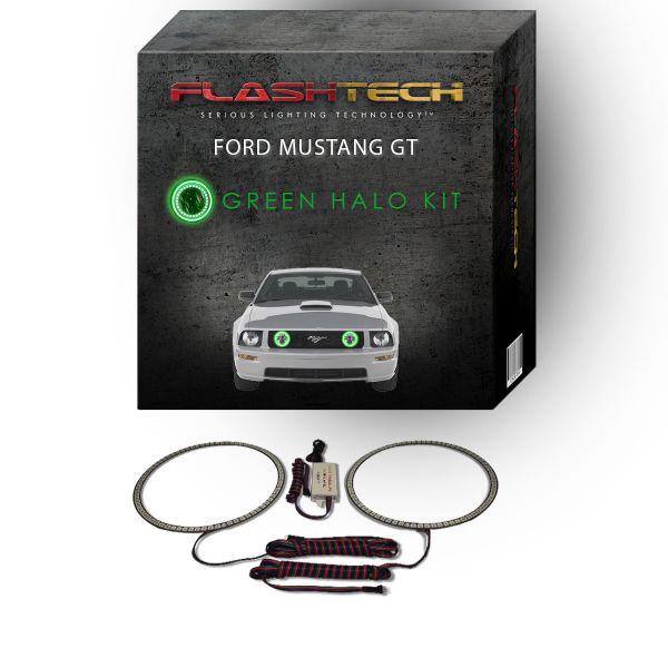 Ford Mustang 2005-2009 Green LED Halo Fog Light Kit