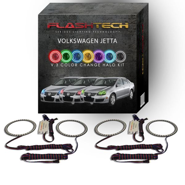Volkswagen Jetta V.3 Fusion Color Change LED Halo Headlight Kit 2005-2010