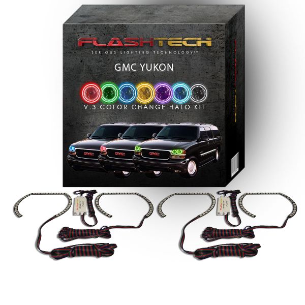 GMC Yukon V.3 Fusion Color Change LED Halo Headlight Kit 2000-2006
