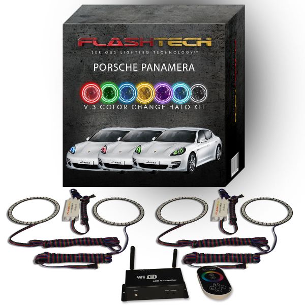 Porsche Panamera 2010-2013 V.3 Fusion Color Change LED Halo Headlight Kit with Wifi Remote