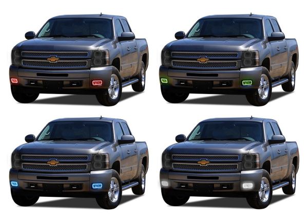 Chevrolet Silverado V.3 Fusion Color Change LED Halo Fog Light Kit 2007-2013