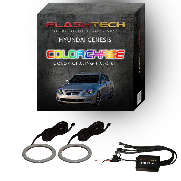 Hyundai Genesis Sedan ColorChase LED Halo Headlight Kit 2012-2014