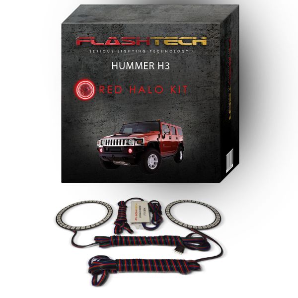 Hummer H3 2006-2010 Red LED Halo Fog light Kit