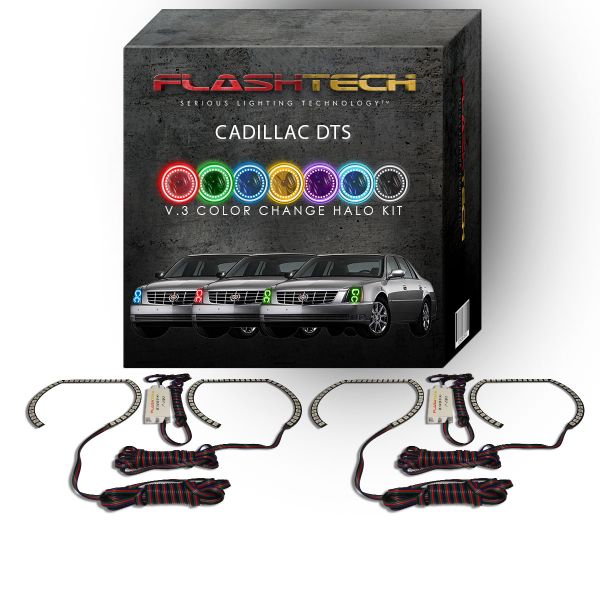 Cadillac DTS V.3 Fusion Color Change LED Halo Headlight Kit 2006-2011