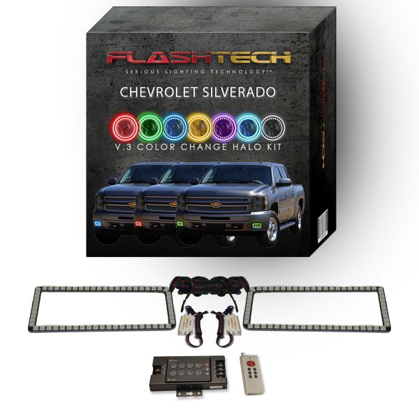 Chevrolet Silverado 2007-2013 V.3 Fusion Color Change LED Halo Fog light Kit with RF Remote