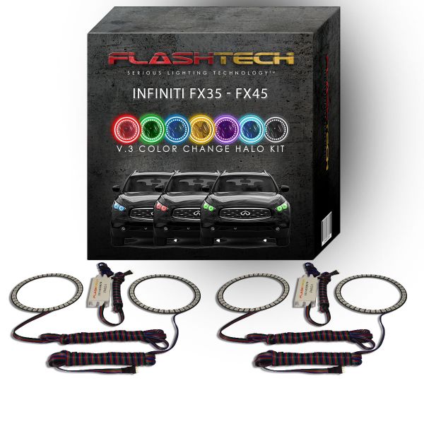 Infiniti FX35 / FX45 V.3 Fusion Color Change LED Halo Headlight Kit 2005-2010