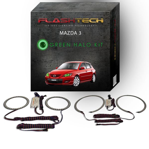 Mazda 3 2004-2009 Green LED Halo Headlight Kit