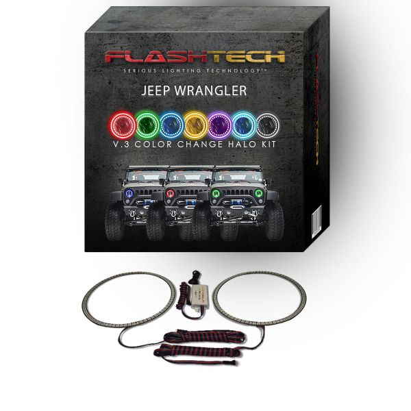7 Inch Round LED Projector V.3 Fusion Color Change LED Halo Headlight Kit
