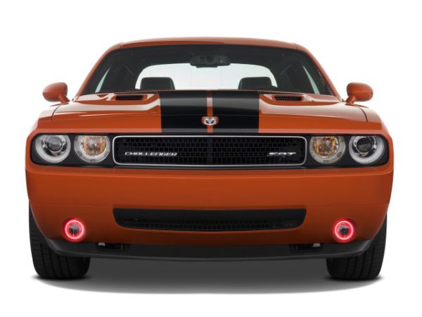 Dodge Challenger V.3 Fusion Color Change External Waterproof LED Halo Fog Light Kit 2008-2014 Red External Mount Waterproof LED Halo Fog light Kit