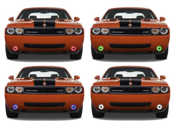 Dodge Challenger V.3 Fusion Color Change External Waterproof LED Halo Fog Light Kit 2008-2014