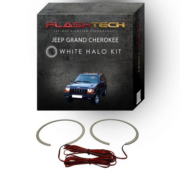 Jeep Grand Cherokee White LED Halo Headlight Kit 1993-1998