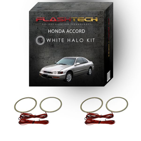 Honda Accord White LED Halo Headlight Kit 1994-1997