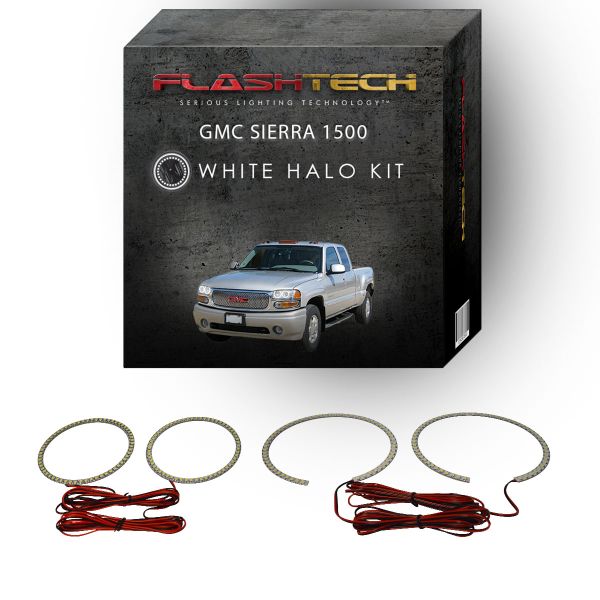 GMC Sierra Denali White LED Halo Headlight Kit 2001-2006