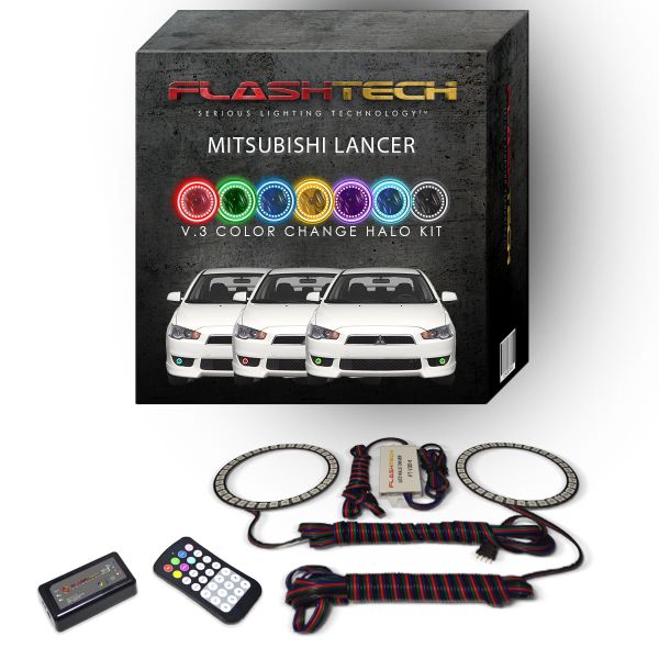 Mitsubishi Lancer 2008-2016 V.3 Fusion Color Change LED Halo Fog light Kit with Colorfuse RF Remote