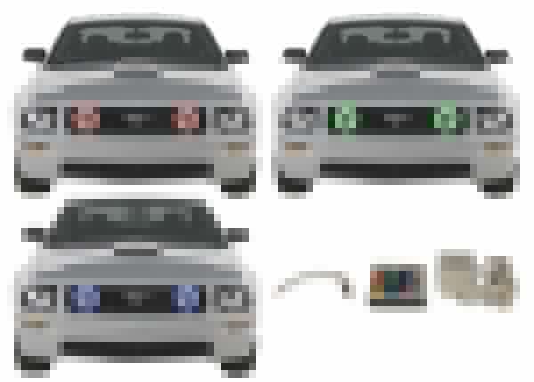 Ford Mustang 2010-2014 V.3 Fusion Color Change LED Halo Fog Light Kit with IR Remote