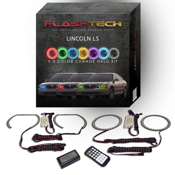 Lincoln LS 2000-2002 V.3 Fusion Color Change LED Halo Headlight Kit with Colorfuse RF Remote