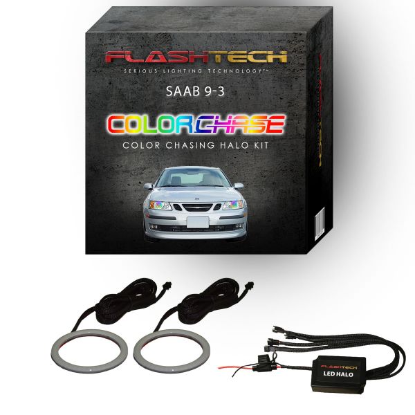 Saab 9-3 ColorChase LED Halo Headlight Kit 2003-2007