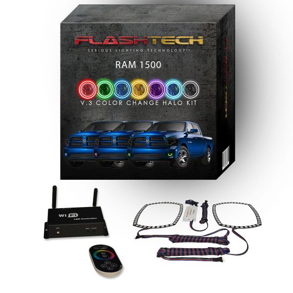 Dodge Ram 2013-2014 V.3 Fusion Color Change LED Halo Fog light Kit with Wifi Remote