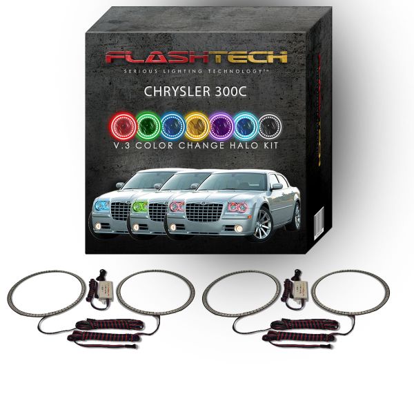 Chrysler 300c V.3 Fusion Color Change LED Halo Headlight Kit 2005-2010
