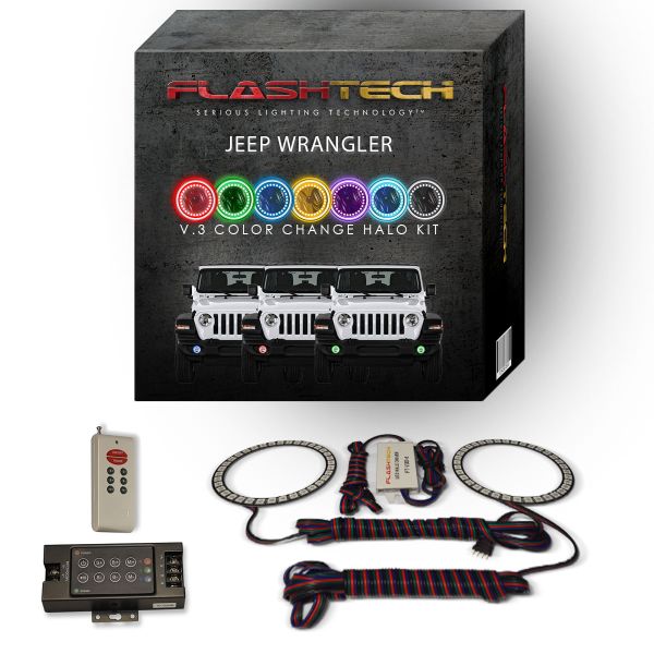 Jeep Wrangler JL 2018-2019 V.3 Fusion Color Change LED Halo Fog light Kit with RF Remote