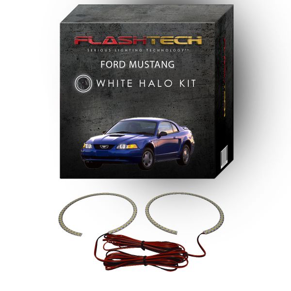 Ford Mustang White LED Halo Headlight Kit 1999-2004