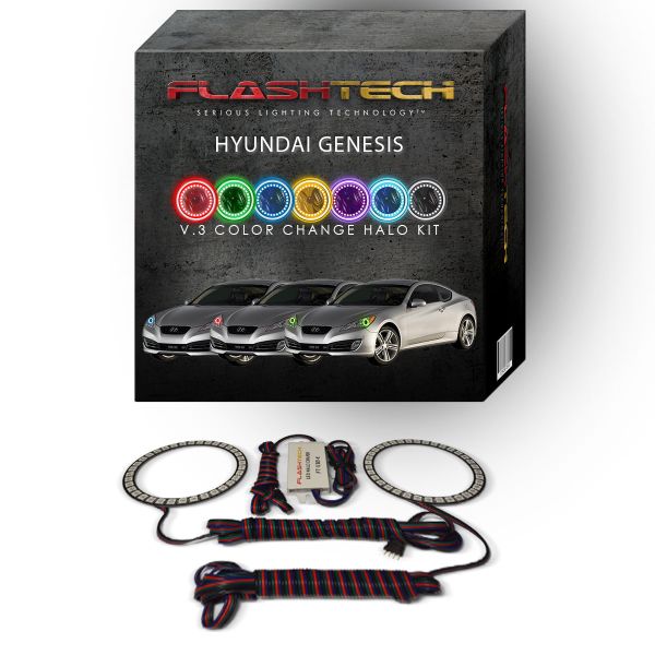 Hyundai Genesis Coupe V.3 Fusion Color Change LED Halo Headlight Kit 2010-2012