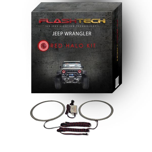7 Inch Round LED Projector Red LED Halo Headlight Kit