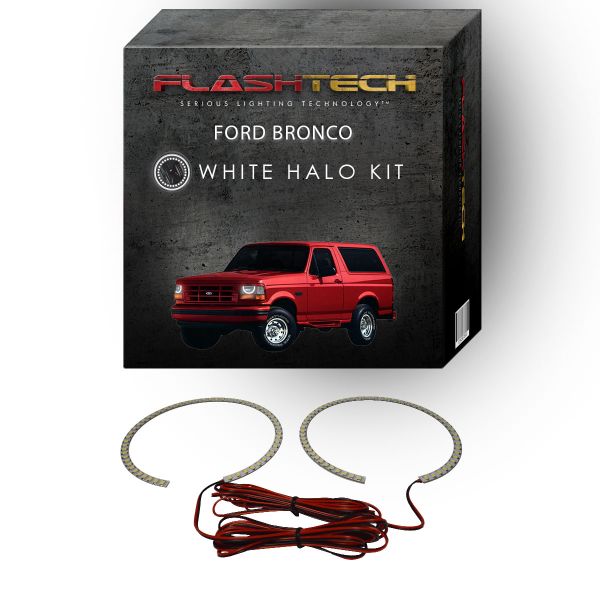 Ford Bronco White LED Halo Headlight Kit 1992-1996