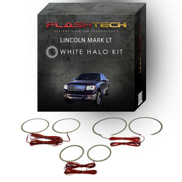 Lincoln Mark LT White Headlight & LED Halo Fog Light Kit 2006-2008