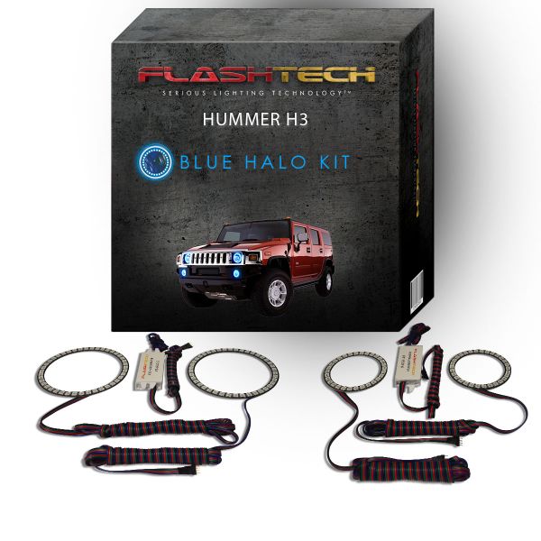 Hummer H3 V.3 Fusion Color Change Headlight & LED Halo Fog Light Kit 2006-2010 Blue LED Halo Headlight and Fog light Kit