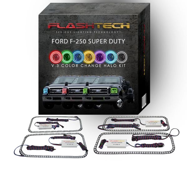 Ford 250 /Ford F350 V.3 Fusion Color Change LED Halo Headlight Kit 2005-2007