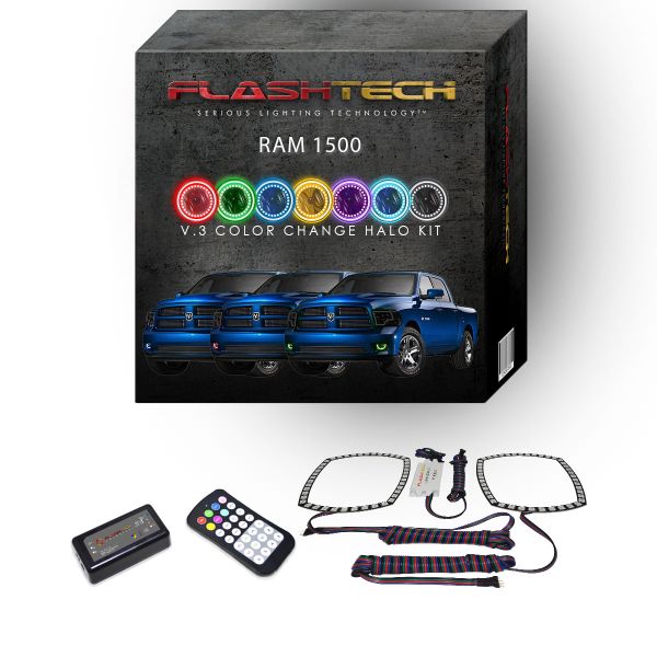 Dodge Ram 2013-2014 V.3 Fusion Color Change LED Halo Fog light Kit with Colorfuse RF Remote
