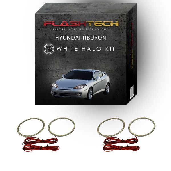 Hyundai Tiburon White LED Halo Headlight Kit 2007-2008