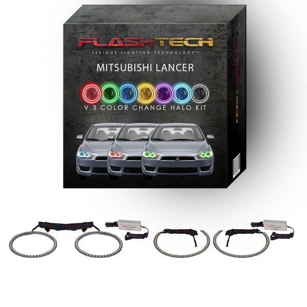 Mitsubishi Lancer V.3 Fusion Color Change LED Halo Headlight Kit 2008-2016