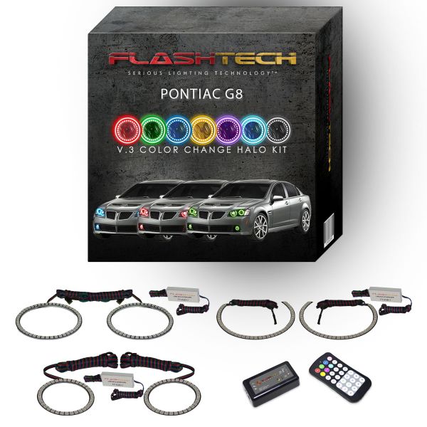 Pontiac G8 V.3 Fusion Color Change Headlight & LED Halo Fog Light Kit 2008-2009 V.3 Fusion Color Change LED Halo Headlight and Fog light Kit with Colorfuse RF Remote