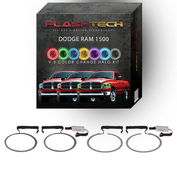 Dodge Ram V.3 Fusion Color Change LED Halo Headlight Kit 2006-2008
