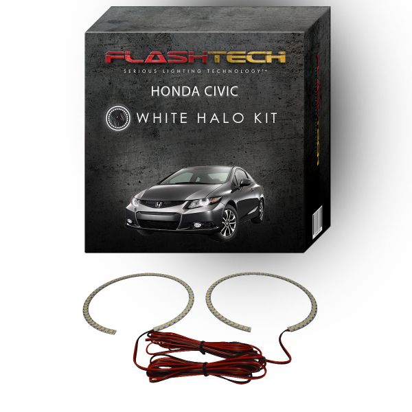 Honda Civic Coupe White LED Halo Headlight Kit 2012-2013