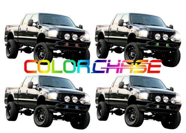 Ford 250 / Ford F350 ColorChase LED Halo Fog Light Kit 2001-2004