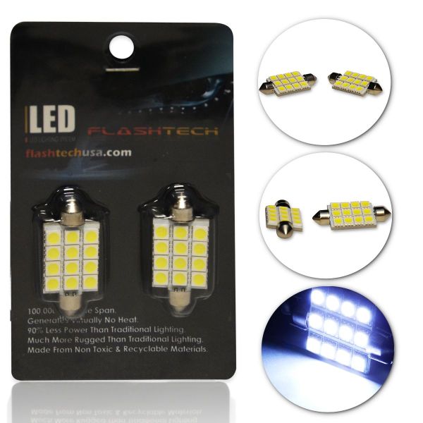 LED Interior SMD Bulbs - 12 LED - White - 44mm