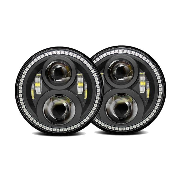 7' Round Head Light Assembly with V.3 Fusion Color Change Halos Installed